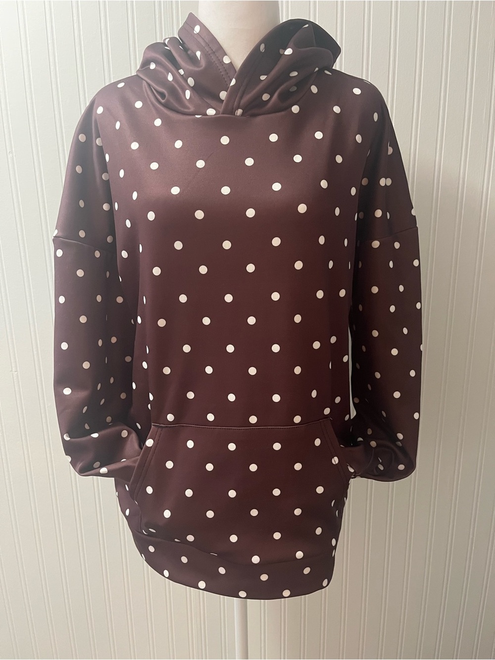 Polka Dot Hoodie in Brown
